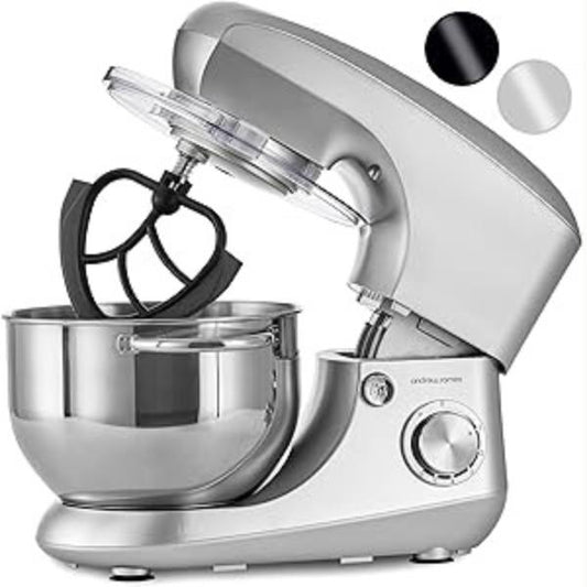 Andrew James Stand Mixer for Baking Food Mixer | 1300W Max | Large 5.5 Litre Bowl 6 Speed Pulse Mode | Kitchen Cake Mixers | Flexi-Beater Dough Hook Balloon Whisk Removable Splash Guard