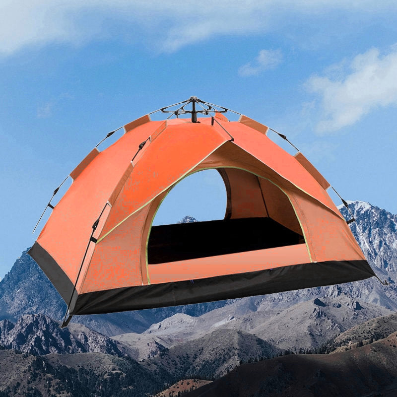 Orange Red Single-Layer Automatic Pyramid Tent