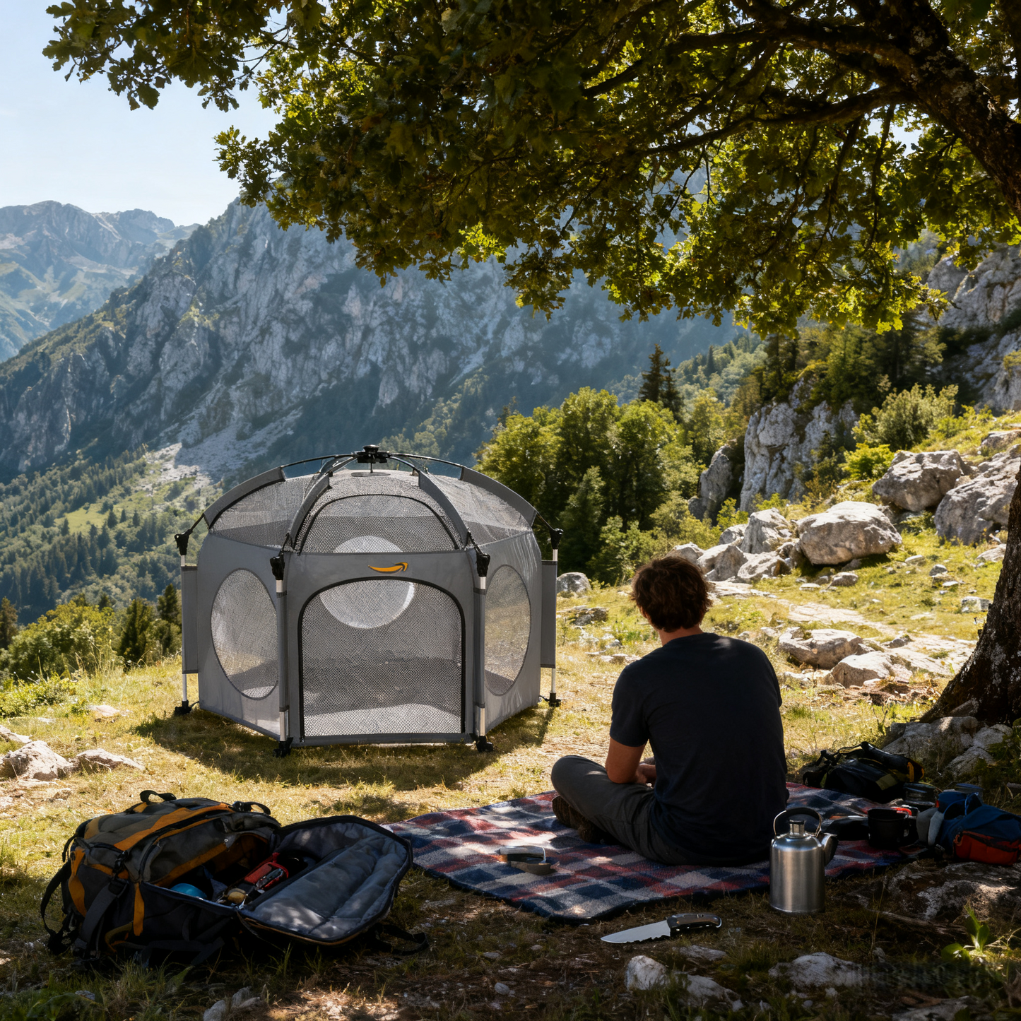 Portable Pop-Up Mini Dome Tent – Gray