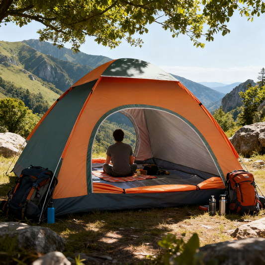 Automatic Dome Tent Outdoor Camping – 3-4 People (Brown)