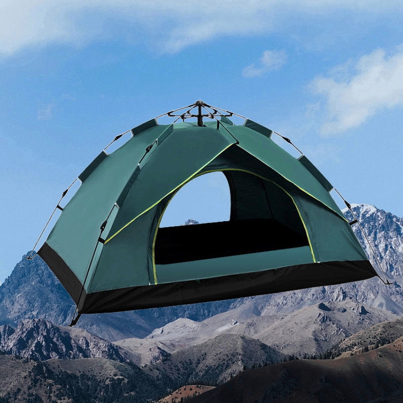 Dark Green Single-Layer Automatic Pyramid Tent