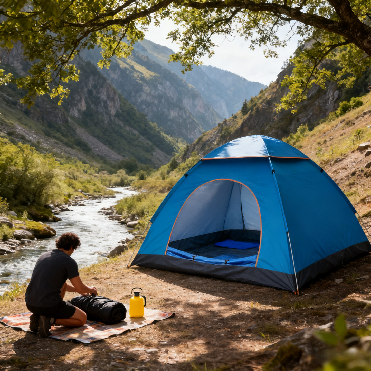 Automatic Dome Tent Outdoor Camping – 3-4 People (Blue)