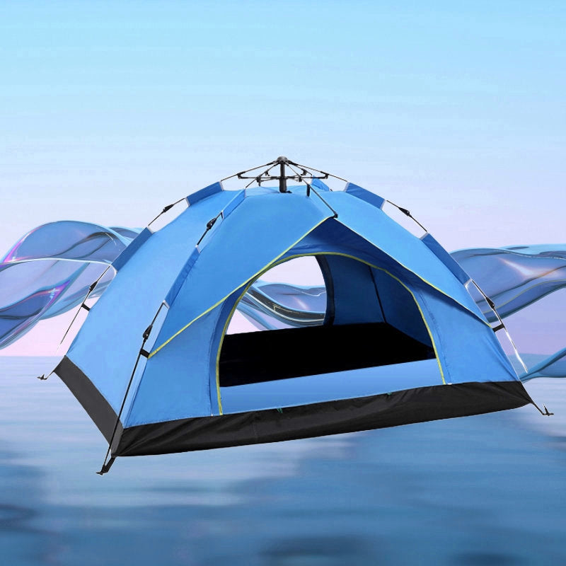 Blue Single-Layer Automatic Pyramid Tent