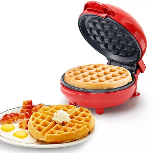 Mini Waffle Maker - Dessert Machine 550W Slice Round Non Stick Electric Iron Press Small kitchen Appliance Tool Wand Sprinkle Cupcake Machine Evergreen Stuffed Kitchenaid Machinery Home Appliance tiktok shop