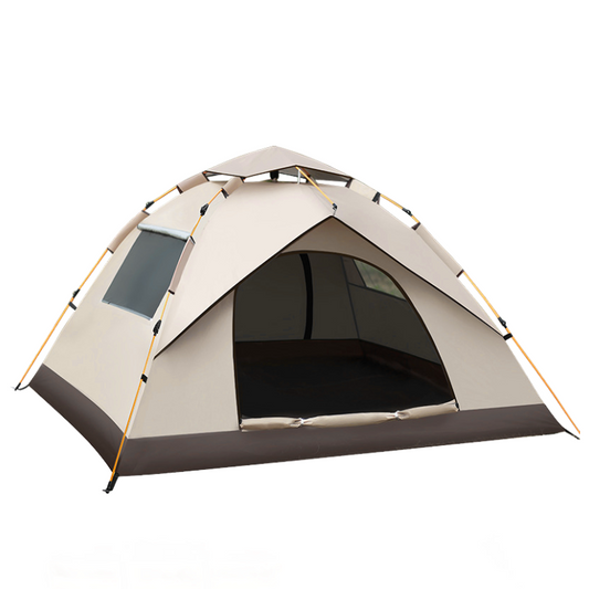 Off-White Automatic Waterproof Pyramid Camping Tent