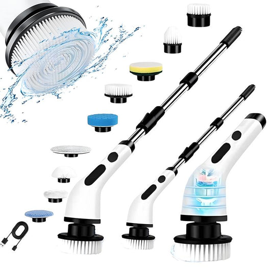 Electric Spin Scrubber,Cordless Shower Scrubber with IPX7 Waterproof, Electric Cleaning Brush, Multi-Surface Use, and Long Battery Life,Adjustable Speed & Extendable Handle,Multi-Purpose Cleaning Kit for Bathroom & Kitchen