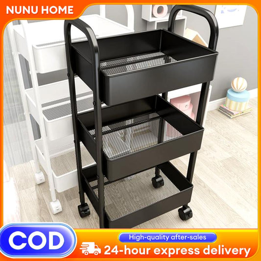 Multilayer Trolley Rack Storage Rack With Wheel Kitchen Bathroom Organizer Cart Movable Storage Shelf Bekalan Dapur
