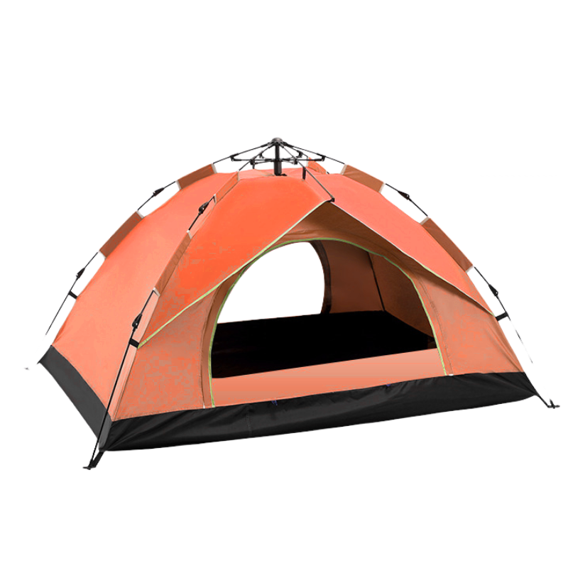 Orange Red Single-Layer Automatic Pyramid Tent